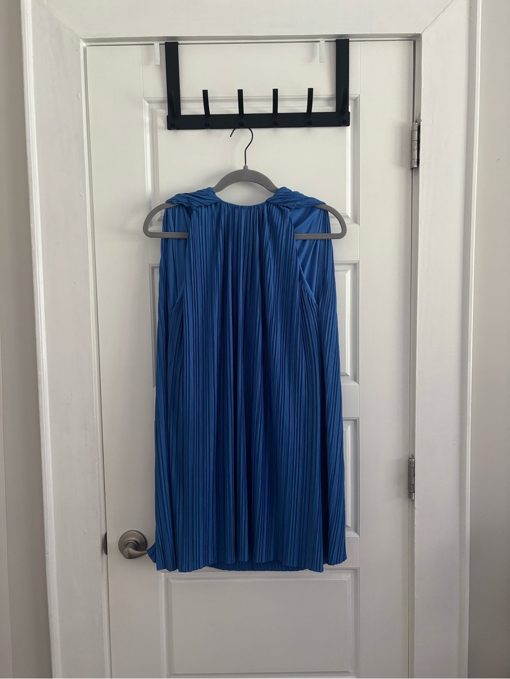 Zara Royal Blue Pleated Sleeveless Mini Dress